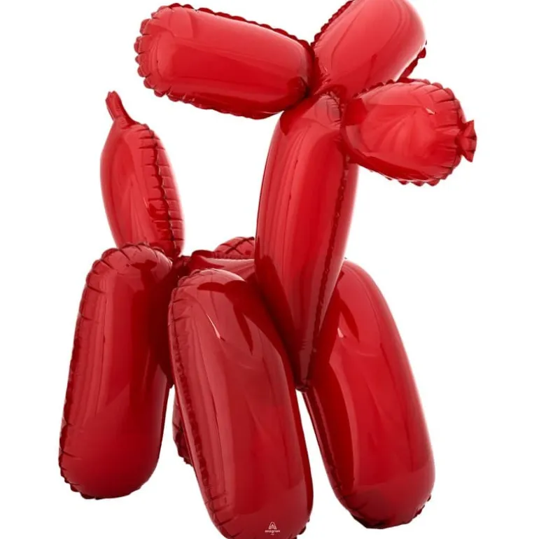 Air-filled Ballonhund Folieballon Rød, 40 x 48 cm