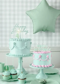 Akryl Kagetopper "Happy Birthday" - Grøn