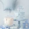 Akryl Kagetopper "Happy Birthday" - Lyseblå