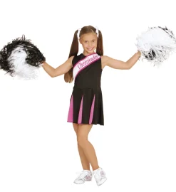 Amerikansk Cheerleader Uniform, Sort/Pink