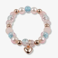 Armbånd m/Perler & Hjerte Vedhæng