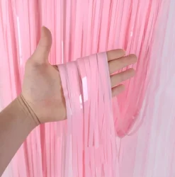 Baby Lyserødt Glimmerforhæng Folie 100x250cm – Festtema®