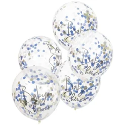 Babyshower Navy/Pink Konfetti Balloner, 5 stk.