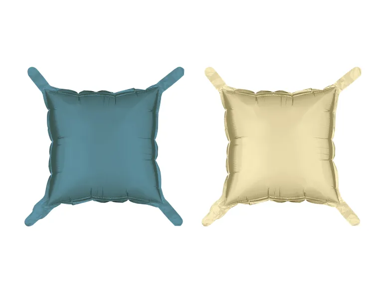 Backdrop Balloner Beige/Blå, Firkantede Ballon-Puder