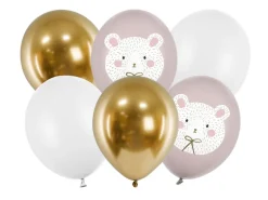 Ballon Buket Med Bamser, Latex Balloner 30cm
