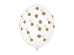 Ballon 30 cm, Dots, Krystal Klar (6 Stk.)