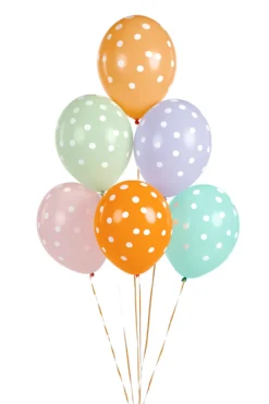 Ballon 30 cm, Dots, Mix (6 Stk.)