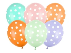Ballon 30 cm, Dots, Mix (6 Stk.)