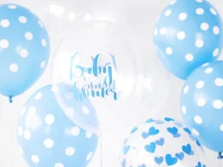 Ballon 30 cm, Dots, Pastel Baby Blå (6 Stk.)