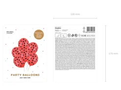 Ballon 30 cm, Dots, Pastel Poppy Rød (6 Stk.)