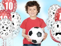 Ballon 30 cm, Fodboldspiller Og Fodbolde, Pastel Pure Hvid (6 Stk.)