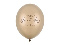 Ballon 30 cm, Happy Birthday, Metallic Cold Guld (50 Stk.)