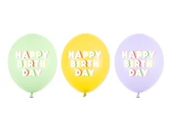 Ballon 30 cm, Happy Birthday, Mix (50 Stk.)