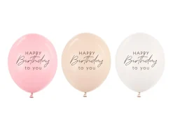 Ballon 30 cm, Happy Birthday, Pink Mix (50 Stk.)