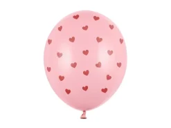 Ballon 30 cm, Hjerter, Pastel Baby Pink (6 Stk.)