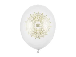 Ballon 30 cm, Ihs, Metallic Pure Hvid (6 Stk.)