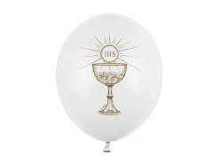 Ballon 30 cm, Ihs, Pastel Pure Hvid (6 Stk.)