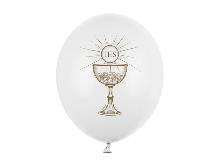 Ballon 30 cm, Ihs, Pastel Pure Hvid (6 Stk.)