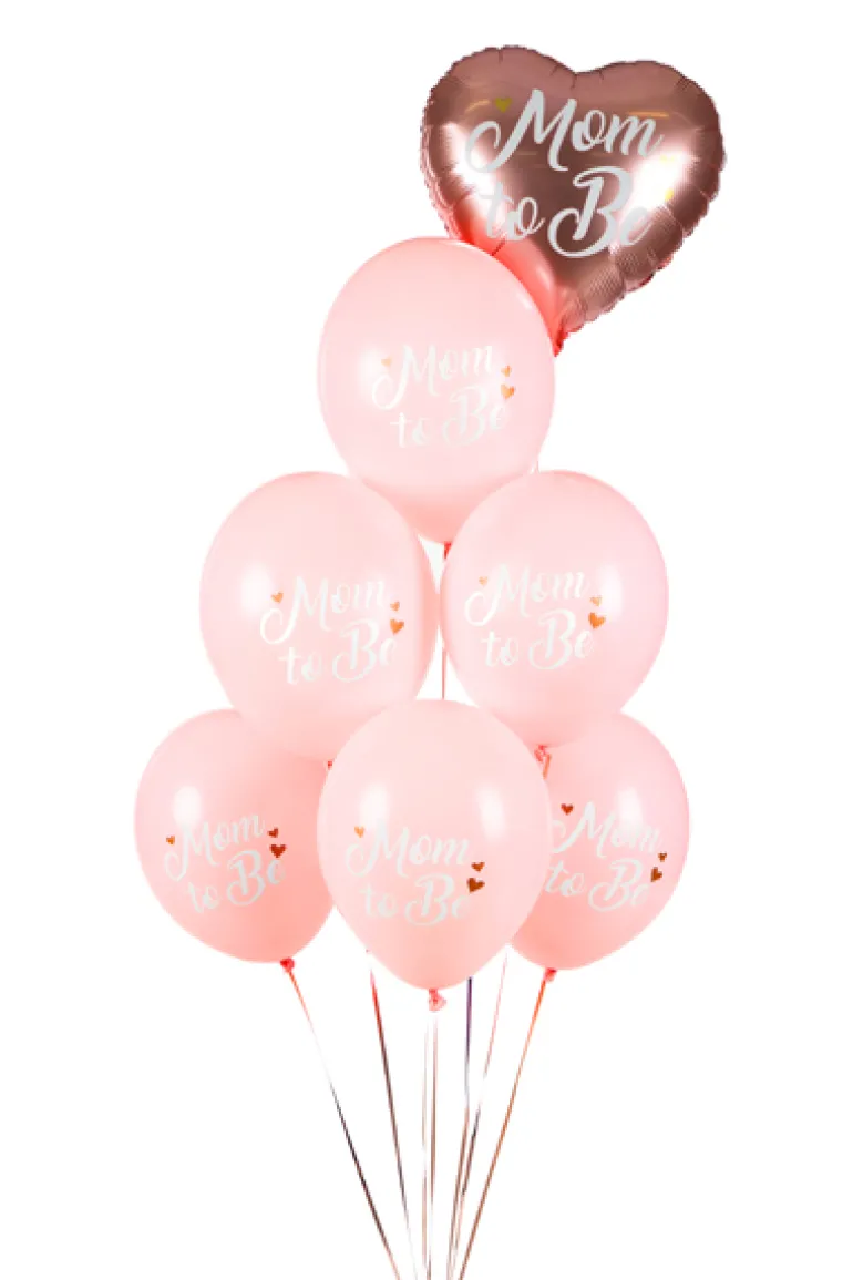 Ballon 30 cm, Mom To Be, Pastel Pale Pink (6 Stk.)