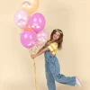 Ballon 30 cm, Regnbue, Mix (6 Stk.)