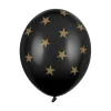 Ballon 30 cm, Stjerner, Pastel Sort (50 Stk.)