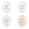 Ballon 30 cm, Welcome Baby, Blå Mix (50 Stk.)