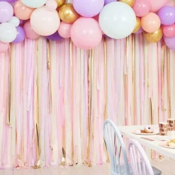 Ballon & Crepebånd Backdrop - Himmels Pastel Mix
