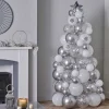 Ballon Juletræ i Hvid & Sølv, 180 cm
