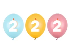 Ballon Med Tal 30 cm, 2, Mix (50 Stk.)
