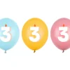 Ballon Med Tal 30 cm, 3, Mix (50 Stk.)