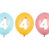 Ballon Med Tal 30 cm, 4, Mix (50 Stk.)