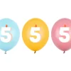 Ballon Med Tal 30 cm, 5, Mix (50 Stk.)