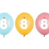 Ballon Med Tal 30 cm, 8, Mix (50 Stk.)
