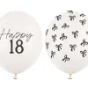 Ballon Med Tal 30 cm, 18, Pastel Off-Hvid (50 Stk.)