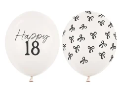 Ballon Med Tal 30 cm, 18, Pastel Off-Hvid (50 Stk.)
