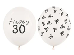 Ballon Med Tal 30 cm, 30, Pastel Off-Hvid (50 Stk.)