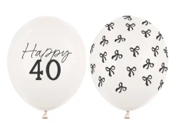 Ballon Med Tal 30 cm, 40, Pastel Off-Hvid (50 Stk.)