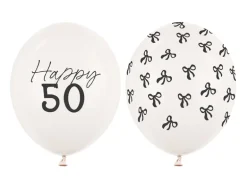 Ballon Med Tal 30 cm, 50, Pastel Off-Hvid (50 Stk.)
