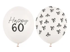 Ballon Med Tal 30 cm, 60, Pastel Off-Hvid (50 Stk.)