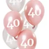 Ballon mix Glossy Pink "Happy 40" 23 cm, 6 stk.