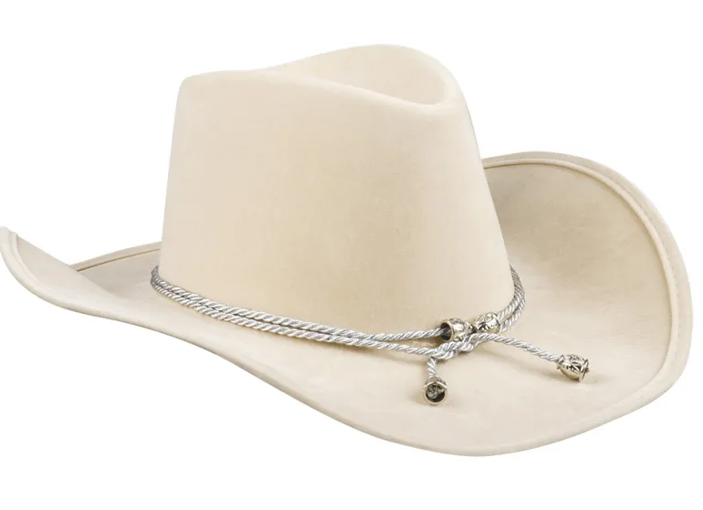 Beige Cowboy Hat i "Ruskind"