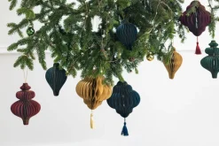 Beige Dråbe Formet Juleornament, 8 x 12 cm