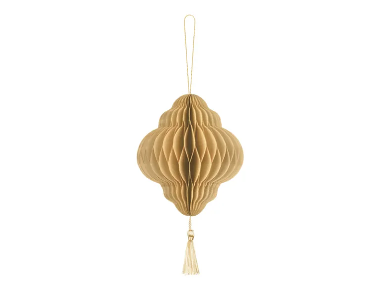 Beige Lanterne Juleornament, 13 x 15 cm