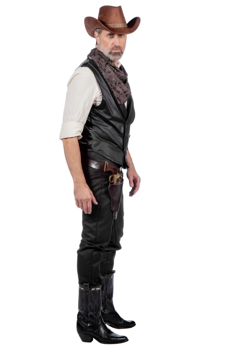 Beige Western Skjorte m/Vest & Bandana