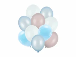 Blandet Balloner Blå / Grå, 10 stk.