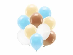 Blandet Balloner Lyseblå / Brun, 10 stk.