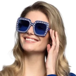 Blå Bling Bling Brille