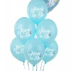 Blå Latex Balloner m/"Mom To Be" 6stk., 30cm