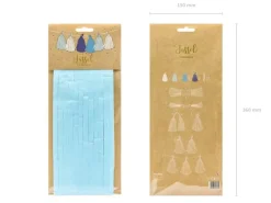 Blå, Lyseblå & Hvide Papir Tassels DIY, 12 stk.