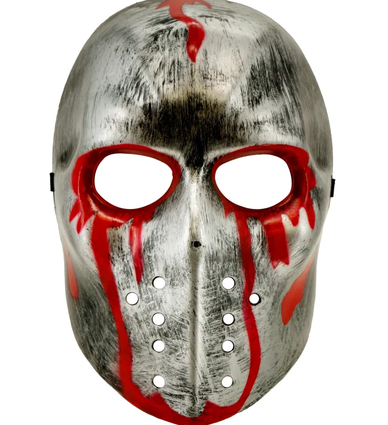 Blodig Hockey Maske i Sølv